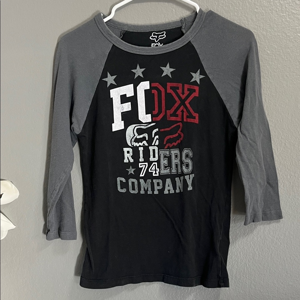 Fox Kids Black and Gray Long Sleeve Tee